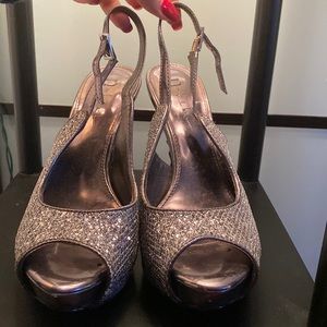 Silver sparkly high heels